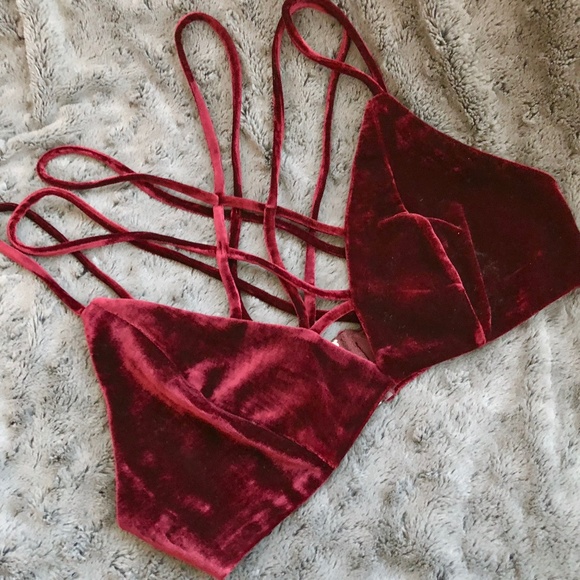 Forever 21 Other - V-DAY SALE ♥ NWT Strappy Wine Velvet Bralette